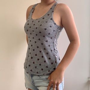 Metallic Heart Gray Tank